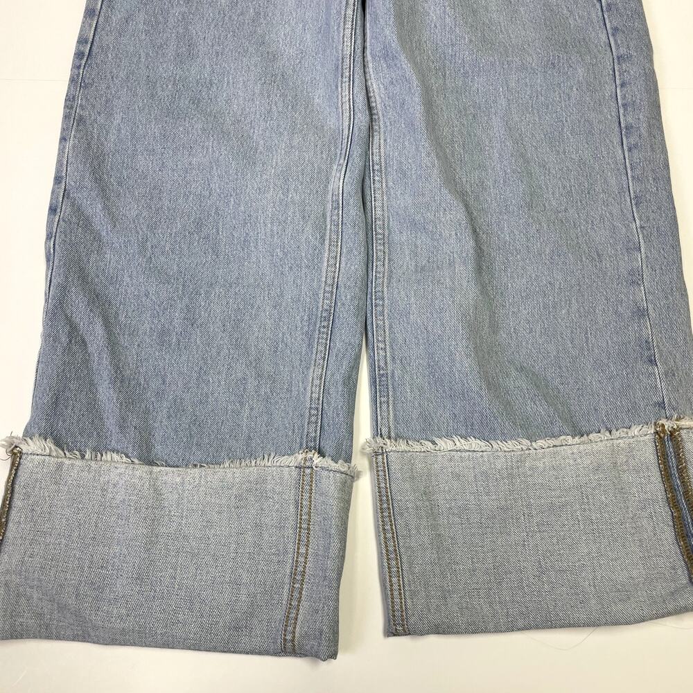 NEW ZARA Wide Leg Low Rise Jeans Size 6 Distressed - Picture 8 of 16